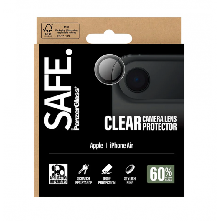 PANZERGLASS Γυαλί προστασίας SAFE. CAMERA LENS protector για AApple iPhone 17 Air 6.6 5G 2025 - ΔΙΑΦΑΝΟ - PG-SA83271